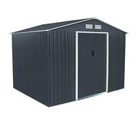 Charles Bentley Metal Garden Shed Outdoor Storage Box, Navy Grey, Large