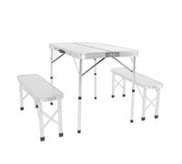 Charles Bentley ODYSSEY 4 Seater Bench Dining Set, Silver