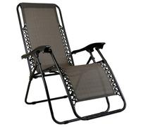 Charles Bentley Foldable Reclining Garden Chair Camping Recliner Lounger with Adjustable Back - Fully Assembled