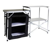 Charles Bentley Odyssey Folding Small Camping Kitchen Stand Storage Unit Outdoor Cooking Lightweight Easy Assemble