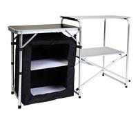 Charles Bentley Camping Kitchen Stand With Storage Unit, black