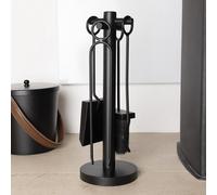 Charles Bentley Olive Fireside Companion Set Tool Stand Circular Base Black Matte Finish