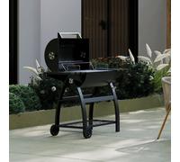 CHARLES BENTLEY ottimo 415 Charcoal BBQ With Thermometer, Removable Ash Catcher, Dual Side Tables, Heavy Duty Legs & Wheels, Outdoor Cooking Grill 60x45cm Cooking Area (128x108cm)