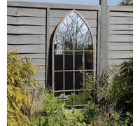 CHARLES BENTLEY Outdoor Arch Wall Mirror, Glass, Grey 115x50cm, Large