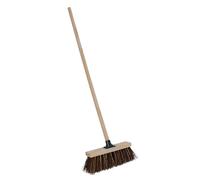 CHARLES BENTLEY Outdoor Broom, Natural Bassine, Natural Cane, Cane Bristles, Bassine Bristles, Outdoor Brush, Garden, Patio, Decking, Durable, Practical, 13 Inch, Wooden Handle (32x7.5x150cm)