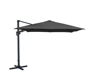 CHARLES BENTLEY Outdoor, Garden, Patio 3.5m 8 Strut Premium Quality Cantilever Outdoor Versatile Umbrella Parasol, Water Resistant, Sunshade, Free Standing, Adjustable, Canopy, Grey (350x262)