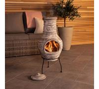 Charles Bentley Outdoor Medium Leaf Design Natural Clay Chiminea