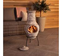Charles Bentley Outdoor Medium Natural Clay Chiminea Patio Heater Firepit