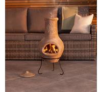 Outdoor Medium Natural Clay Chiminea Patio Heater Charles Bentley Grey One Size