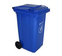 CHARLES BENTLEY Wheelie Bin, 240 Litre, Blue Wheelie Bin, Weatherproof, Durable, High Density Polyethylene, Two Wheels, Ultra Violet Resistant, Robust, Frost and Chemical Exposure (99x73x58.5cm)