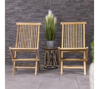 Charles Bentley Pair of Solid Wooden Teak Folding Chairs, Teak