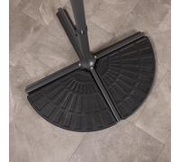 Charles Bentley Banana Hanging Parasol Umbrella Base Set of 2 12kg Segments, black