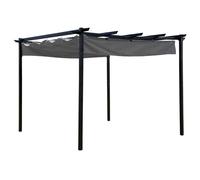 Charles Bentley Pergola Gazebo 3x3m Polyester, Grey, 300x300x225cm