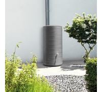 Charles Bentley Polyethylene Ribbed Water Butt with Tap, Grey, 280L