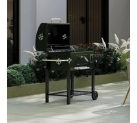 Charles Bentley Portable Charcoal BBQ Grill 60x45cm, Black, Large | Robust steel build includes a bottle opener and warming rack, with a 6-level gear system to adjust cooking heat.