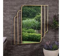 Charles Bentley Prague Rectangular Mirror in Gold Weather Resistant