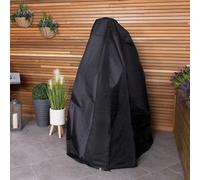 CHARLES BENTLEY Rattan Swing Seat Cover, Waterproof, Tear Resistant, For Outside, Patio, Garden Table Cover, Windproof, Circular Table, Weatherproof, Easy Clean, PVC Polyester, Black (205x180x180cm)