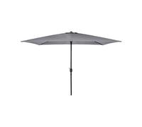 CHARLES BENTLEY Outdoor, Garden, Patio 3mx2m Rectangular Parasol Shade Umbrella, 4.8kg, Water Resistant, Sunshade, Free Standing, Crank Winding System, 38mm Pole, Steel Frame, Light Grey (300x200cm)