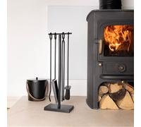 Charles Bentley Redwood Fireside Companion Set Iron Tool Stand Matte Black Charles Bentley Black