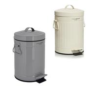 Charles Bentley Retro Powder Coated Steel Waste Rubbish Kitchen Bathroom Mini Pedal Bin - Fully Assembled - 3L