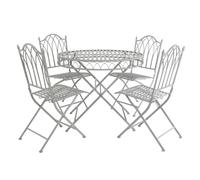 Rustic 5 Piece Wrought Iron Outdoor Bistro Set - Grey Charles Bentley Grey One Size