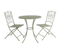 Charles Bentley Rustic Metal Bistro Set - Green