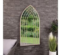CHARLES BENTLEY Sandy Lisbon Arch Mirror, Weather Resistant, Shatterproof, Wall Mounted Accent Mirror Décor For Garden, Indoors, Iron, Aluminium