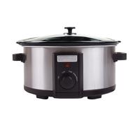 CHARLES BENTLEY 3.5L Capacity, Slow Cooker, Black, Removable Ceramic Bowl, Small, Stainless Steel, Tempered Glass Lid, Serves 2-3 People, 180W, 2 Heat Settings, Keep Warm Function (34x25.2x22.1cm)