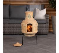 Charles Bentley Small Terracotta Clay Chimenea BBQ Grill with Artisan Design Charles Bentley Terracotta