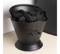 CHARLES BENTLEY Snug, Fir, Coal Bucket, Metal Carry Handle, and Support Handle, Iron, Black Matte Finish, Coal Storage, Fire Place, Fireplace, Period Styling, 3KG Capacity, Victorian (37x35x35cm)