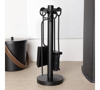 Olive Fireside Companion Set Tool Stand Circular Base Black Matte Finish