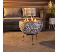 Charles Bentley SNUG Toledo Clay BBQ Firepit with Grill in Grey | Size: 50 cm Charles Bentley Grey 50 cm