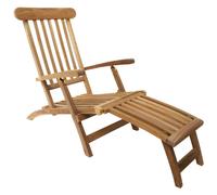 Charles Bentley Solid Wooden Teak Steamer Chair/Sun Lounger Garden Furniture in Natural Charles Bentley Natural