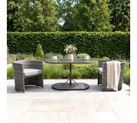 Charles Bentley St Tropez Rattan Bistro Set - Grey Compact Chat Set For Two