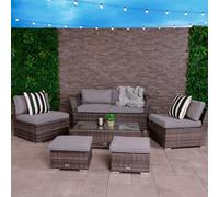 Charles Bentley St Tropez Rattan Lounge Set - Grey, Grey