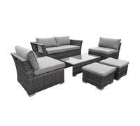 Charles Bentley St Tropez Rattan Lounge Set - Outdoor Space Saving Furniture in Grey Charles Bentley Grey