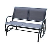 CHARLES BENTLEY Steel 2 Seater Rocking Bench Glider Grey
