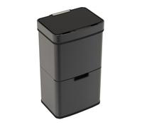 CHARLES BENTLEY Kitchen Bin, Triple Compartment, Black, 62 Litre, Sensor Bin, Recycle, Waste, Rubbish, Trash, Bucket, Soft Close, Timer, Automatic Lid, Manual Function, Anti Fingerprint (74.5x42x31.5)