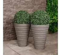 CHARLES BENTLEY Trojan Round Planters Set of 2, H56 x L38 x W38cm