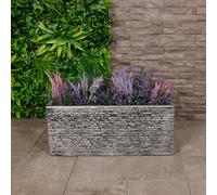 Charles Bentley Trough, Slate, Planter, Plastic, Plant Pot, Grey, Box, Lightweight, Outdoor, Garden, Patio, Porch, Decking, Lightweight, Contemporary, Made In UK, Trendy (60x25.5x25cm)