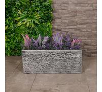 CHARLES BENTLEY Trough Slate Planter Plastic Plant, H25 x L60 x W25.5cm