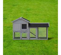 Charles Bentley Two Storey Guinea Pig / Pet Hutch With Run Grey