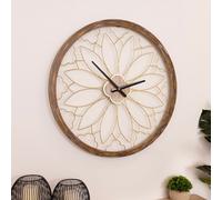 Charles Bentley Ullswater Indoor Outdoor Round Skeleton Wall Clock 60cm in Natural Charles Bentley Natural