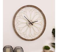 CHARLES BENTLEY Ullswater Wall Clock Metal Vintage, Wood, Natural Wood