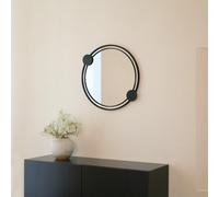 CHARLES BENTLEY Warsaw Garden Wall Mirror Shatterproof Iron, Black 65cm