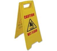 Charles Bentley Wet Floor Sign WFS001 - 2-Sided Caution Wet Floor Imprint - Yellow