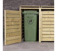 Charles Bentley Wheelie Bin, 240 Litre, Green Wheelie Bin, Weatherproof, Durable, High Density Polyethylene, Two Wheels, Ultra Violet Resistant, Robust, Frost and Chemical Exposure (99x73x58.5cm)