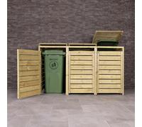 Charles Bentley Wooden Bin Store Wheelie Bin Storage Unit in Natural Charles Bentley Natural