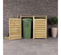 Charles Bentley FSC Wooden Bin Store Wheelie Bin Storage Unit
