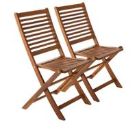 Charles Bentley FSC® 100% Acacia Wood Pair of Outdoor Foldable Chairs